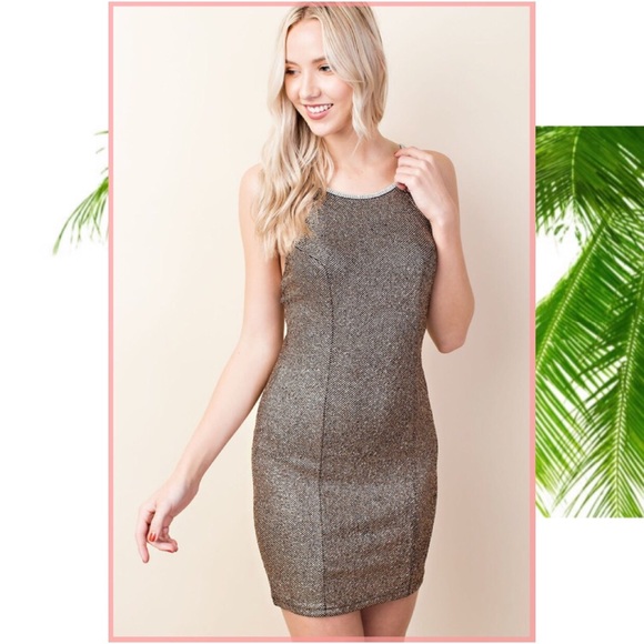 “Gold” Holiday Mini Tank Dress - Picture 5 of 5